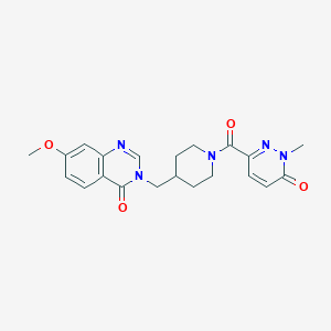 molecular formula C21H23N5O4 B6462883 7-methoxy-3-{[1-(1-methyl-6-oxo-1,6-dihydropyridazine-3-carbonyl)piperidin-4-yl]methyl}-3,4-dihydroquinazolin-4-one CAS No. 2549026-29-9