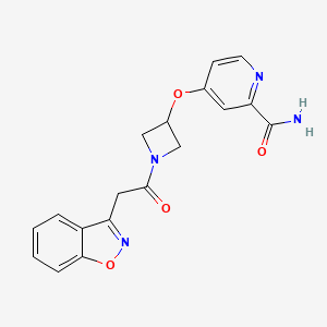 4-({1-[2-(1,2-benzoxazol-3-yl)acetyl]azetidin-3-yl}oxy)pyridine-2-carboxamide