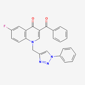 molecular formula C25H17FN4O2 B6462902 3-benzoyl-6-fluoro-1-[(1-phenyl-1H-1,2,3-triazol-4-yl)methyl]-1,4-dihydroquinolin-4-one CAS No. 2549041-02-1