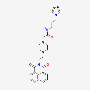 molecular formula C26H30N6O3 B6462924 2-[4-(2-{2,4-dioxo-3-azatricyclo[7.3.1.0^{5,13}]trideca-1(13),5,7,9,11-pentaen-3-yl}ethyl)piperazin-1-yl]-N-[3-(1H-imidazol-1-yl)propyl]acetamide CAS No. 2549054-69-3