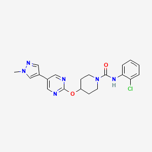 molecular formula C20H21ClN6O2 B6462931 N-(2-chlorophenyl)-4-{[5-(1-methyl-1H-pyrazol-4-yl)pyrimidin-2-yl]oxy}piperidine-1-carboxamide CAS No. 2549010-80-0