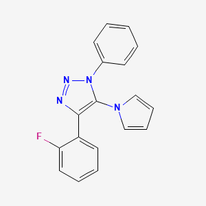 molecular formula C18H13FN4 B6462942 4-(2-fluorophenyl)-1-phenyl-5-(1H-pyrrol-1-yl)-1H-1,2,3-triazole CAS No. 2549010-59-3