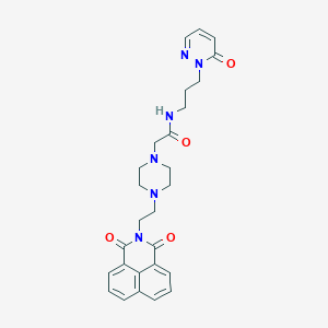 molecular formula C27H30N6O4 B6462961 2-[4-(2-{2,4-dioxo-3-azatricyclo[7.3.1.0^{5,13}]trideca-1(13),5,7,9,11-pentaen-3-yl}ethyl)piperazin-1-yl]-N-[3-(6-oxo-1,6-dihydropyridazin-1-yl)propyl]acetamide CAS No. 2548979-16-2