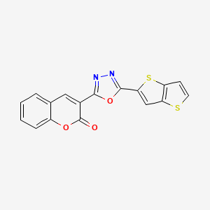 molecular formula C17H8N2O3S2 B6462976 3-(5-{thieno[3,2-b]thiophen-2-yl}-1,3,4-oxadiazol-2-yl)-2H-chromen-2-one CAS No. 2549021-54-5