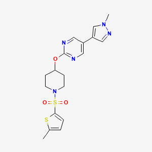 5-(1-methyl-1H-pyrazol-4-yl)-2-({1-[(5-methylthiophen-2-yl)sulfonyl]piperidin-4-yl}oxy)pyrimidine