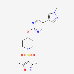 2-({1-[(3,5-dimethyl-1,2-oxazol-4-yl)sulfonyl]piperidin-4-yl}oxy)-5-(1-methyl-1H-pyrazol-4-yl)pyrimidine