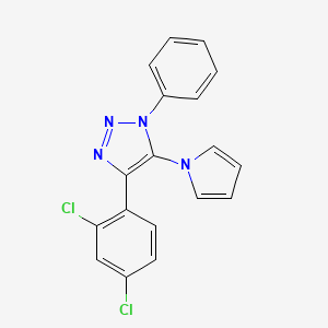 molecular formula C18H12Cl2N4 B6462997 4-(2,4-dichlorophenyl)-1-phenyl-5-(1H-pyrrol-1-yl)-1H-1,2,3-triazole CAS No. 2549033-82-9