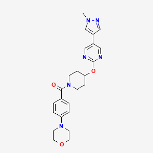 molecular formula C24H28N6O3 B6463005 4-[4-(4-{[5-(1-methyl-1H-pyrazol-4-yl)pyrimidin-2-yl]oxy}piperidine-1-carbonyl)phenyl]morpholine CAS No. 2549014-45-9