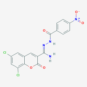 N'-[(Z)-amino(6,8-dichloro-2-oxo-2H-chromen-3-yl)methylidene]-4-nitrobenzohydrazide