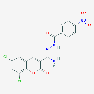 molecular formula C17H10Cl2N4O5 B6463025 N'-[(Z)-amino(6,8-dichloro-2-oxo-2H-chromen-3-yl)methylidene]-4-nitrobenzohydrazide CAS No. 2549133-18-6