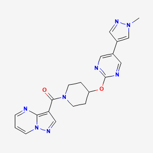 5-(1-methyl-1H-pyrazol-4-yl)-2-[(1-{pyrazolo[1,5-a]pyrimidine-3-carbonyl}piperidin-4-yl)oxy]pyrimidine