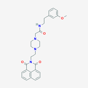 2-[4-(2-{2,4-dioxo-3-azatricyclo[7.3.1.0^{5,13}]trideca-1(13),5,7,9,11-pentaen-3-yl}ethyl)piperazin-1-yl]-N-[2-(3-methoxyphenyl)ethyl]acetamide