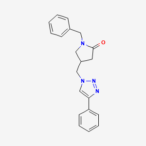 molecular formula C20H20N4O B6463043 1-benzyl-4-[(4-phenyl-1H-1,2,3-triazol-1-yl)methyl]pyrrolidin-2-one CAS No. 2549056-17-7