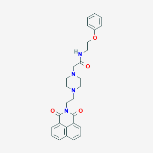 2-[4-(2-{2,4-dioxo-3-azatricyclo[7.3.1.0^{5,13}]trideca-1(13),5,7,9,11-pentaen-3-yl}ethyl)piperazin-1-yl]-N-(2-phenoxyethyl)acetamide