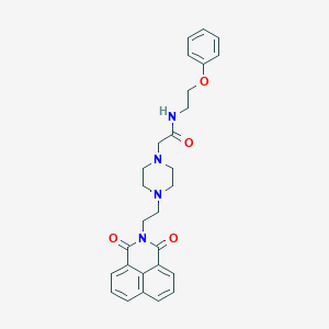 molecular formula C28H30N4O4 B6463044 2-[4-(2-{2,4-dioxo-3-azatricyclo[7.3.1.0^{5,13}]trideca-1(13),5,7,9,11-pentaen-3-yl}ethyl)piperazin-1-yl]-N-(2-phenoxyethyl)acetamide CAS No. 2548985-95-9