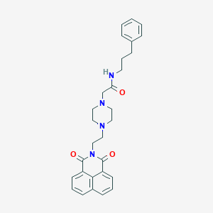 2-[4-(2-{2,4-dioxo-3-azatricyclo[7.3.1.0^{5,13}]trideca-1(13),5,7,9,11-pentaen-3-yl}ethyl)piperazin-1-yl]-N-(3-phenylpropyl)acetamide