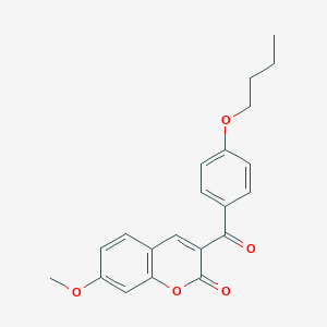 molecular formula C21H20O5 B6463058 3-(4-butoxybenzoyl)-7-methoxy-2H-chromen-2-one CAS No. 2549002-25-5