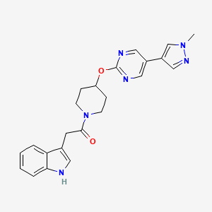 2-(1H-indol-3-yl)-1-(4-{[5-(1-methyl-1H-pyrazol-4-yl)pyrimidin-2-yl]oxy}piperidin-1-yl)ethan-1-one