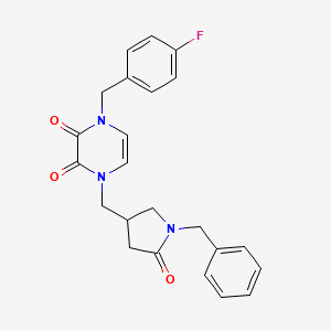 1-[(1-benzyl-5-oxopyrrolidin-3-yl)methyl]-4-[(4-fluorophenyl)methyl]-1,2,3,4-tetrahydropyrazine-2,3-dione