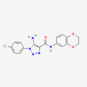 molecular formula C17H14ClN5O3 B6463088 5-amino-1-(4-chlorophenyl)-N-(2,3-dihydro-1,4-benzodioxin-6-yl)-1H-1,2,3-triazole-4-carboxamide CAS No. 1225189-56-9