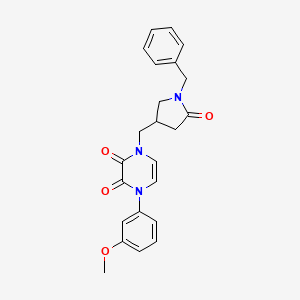 molecular formula C23H23N3O4 B6463094 1-[(1-benzyl-5-oxopyrrolidin-3-yl)methyl]-4-(3-methoxyphenyl)-1,2,3,4-tetrahydropyrazine-2,3-dione CAS No. 2549028-79-5