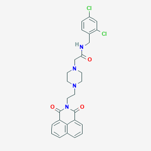 N-[(2,4-dichlorophenyl)methyl]-2-[4-(2-{2,4-dioxo-3-azatricyclo[7.3.1.0^{5,13}]trideca-1(13),5,7,9,11-pentaen-3-yl}ethyl)piperazin-1-yl]acetamide
