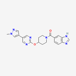 5-(4-{[5-(1-methyl-1H-pyrazol-4-yl)pyrimidin-2-yl]oxy}piperidine-1-carbonyl)-1H-1,3-benzodiazole