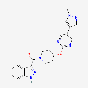 3-(4-{[5-(1-methyl-1H-pyrazol-4-yl)pyrimidin-2-yl]oxy}piperidine-1-carbonyl)-1H-indazole