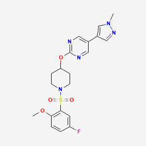 2-{[1-(5-fluoro-2-methoxybenzenesulfonyl)piperidin-4-yl]oxy}-5-(1-methyl-1H-pyrazol-4-yl)pyrimidine