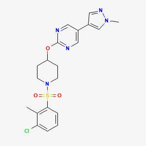 2-{[1-(3-chloro-2-methylbenzenesulfonyl)piperidin-4-yl]oxy}-5-(1-methyl-1H-pyrazol-4-yl)pyrimidine