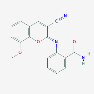 molecular formula C18H13N3O3 B6463165 2-{[(2Z)-3-cyano-8-methoxy-2H-chromen-2-ylidene]amino}benzamide CAS No. 2549133-25-5