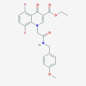 ethyl 5,8-difluoro-1-({[(4-methoxyphenyl)methyl]carbamoyl}methyl)-4-oxo-1,4-dihydroquinoline-3-carboxylate