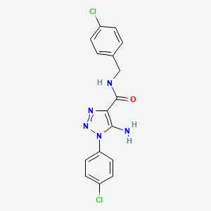 molecular formula C16H13Cl2N5O B6463197 5-amino-1-(4-chlorophenyl)-N-[(4-chlorophenyl)methyl]-1H-1,2,3-triazole-4-carboxamide CAS No. 1225189-57-0