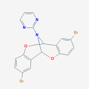 molecular formula C18H11Br2N3O2 B6463199 4,12-dibromo-17-(pyrimidin-2-yl)-8,16-dioxa-17-azatetracyclo[7.7.1.0^{2,7}.0^{10,15}]heptadeca-2(7),3,5,10(15),11,13-hexaene CAS No. 2549062-66-8