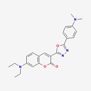 7-(diethylamino)-3-{5-[4-(dimethylamino)phenyl]-1,3,4-oxadiazol-2-yl}-2H-chromen-2-one