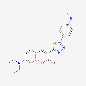 molecular formula C23H24N4O3 B6463214 7-(diethylamino)-3-{5-[4-(dimethylamino)phenyl]-1,3,4-oxadiazol-2-yl}-2H-chromen-2-one CAS No. 2549053-32-7