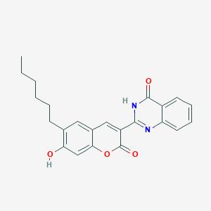 molecular formula C23H22N2O4 B6463222 2-(6-hexyl-7-hydroxy-2-oxo-2H-chromen-3-yl)-3,4-dihydroquinazolin-4-one CAS No. 676623-27-1