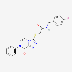 molecular formula C20H16FN5O2S B6463231 N-[(4-fluorophenyl)methyl]-2-({8-oxo-7-phenyl-7H,8H-[1,2,4]triazolo[4,3-a]pyrazin-3-yl}sulfanyl)acetamide CAS No. 2549017-10-7