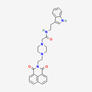 molecular formula C30H31N5O3 B6463240 2-[4-(2-{2,4-dioxo-3-azatricyclo[7.3.1.0^{5,13}]trideca-1(13),5,7,9,11-pentaen-3-yl}ethyl)piperazin-1-yl]-N-[2-(1H-indol-3-yl)ethyl]acetamide CAS No. 2548997-33-5