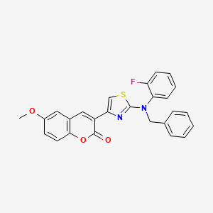 molecular formula C26H19FN2O3S B6463250 3-{2-[benzyl(2-fluorophenyl)amino]-1,3-thiazol-4-yl}-6-methoxy-2H-chromen-2-one CAS No. 2549050-19-1