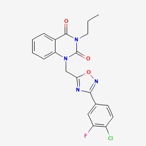 1-{[3-(4-chloro-3-fluorophenyl)-1,2,4-oxadiazol-5-yl]methyl}-3-propyl-1,2,3,4-tetrahydroquinazoline-2,4-dione