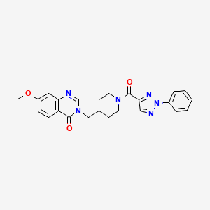 molecular formula C24H24N6O3 B6463280 7-methoxy-3-{[1-(2-phenyl-2H-1,2,3-triazole-4-carbonyl)piperidin-4-yl]methyl}-3,4-dihydroquinazolin-4-one CAS No. 2548987-39-7