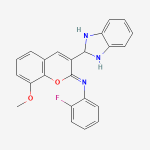 molecular formula C23H18FN3O2 B6463293 (2Z)-3-(2,3-dihydro-1H-1,3-benzodiazol-2-yl)-N-(2-fluorophenyl)-8-methoxy-2H-chromen-2-imine CAS No. 2549133-32-4