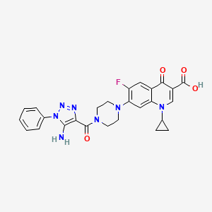 molecular formula C26H24FN7O4 B6463312 7-[4-(5-氨基-1-苯基-1H-1,2,3-三唑-4-羰基)哌嗪-1-基]-1-环丙基-6-氟-4-氧代-1,4-二氢喹啉-3-羧酸 CAS No. 2549019-57-8