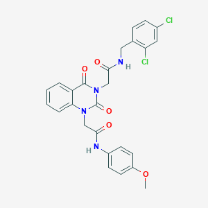 molecular formula C26H22Cl2N4O5 B6463313 N-[(2,4-dichlorophenyl)methyl]-2-(1-{[(4-methoxyphenyl)carbamoyl]methyl}-2,4-dioxo-1,2,3,4-tetrahydroquinazolin-3-yl)acetamide CAS No. 2548985-53-9