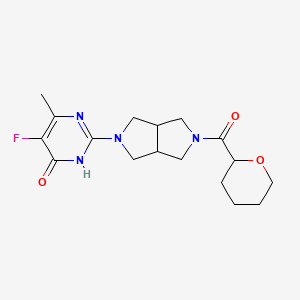molecular formula C17H23FN4O3 B6463350 5-fluoro-6-methyl-2-[5-(oxane-2-carbonyl)-octahydropyrrolo[3,4-c]pyrrol-2-yl]-3,4-dihydropyrimidin-4-one CAS No. 2640943-43-5