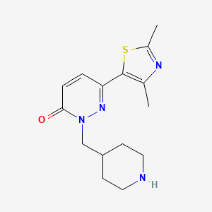 molecular formula C15H20N4OS B6463368 6-(2,4-dimethyl-1,3-thiazol-5-yl)-2-[(piperidin-4-yl)methyl]-2,3-dihydropyridazin-3-one CAS No. 2640866-79-9