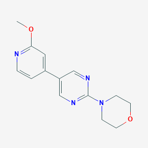 molecular formula C14H16N4O2 B6463372 4-[5-(2-methoxypyridin-4-yl)pyrimidin-2-yl]morpholine CAS No. 2640946-51-4