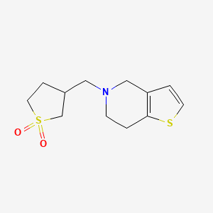 molecular formula C12H17NO2S2 B6463385 3-({4H,5H,6H,7H-thieno[3,2-c]pyridin-5-yl}methyl)-1??-thiolane-1,1-dione CAS No. 2640971-49-7