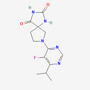 molecular formula C13H16FN5O2 B6463404 7-[5-fluoro-6-(propan-2-yl)pyrimidin-4-yl]-1,3,7-triazaspiro[4.4]nonane-2,4-dione CAS No. 2640945-56-6